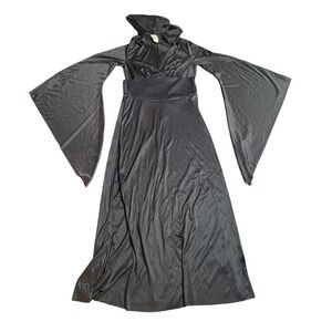 Disguise Black Hooded Robe Costume Adult Size 6 Witch Vampire Scream Sorcerer